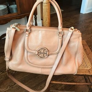 Tory Burch brown tan leather Amanda Tote; GUC